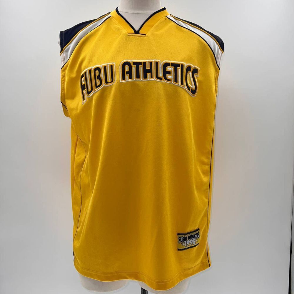 Fubu Athletics Yellow/Black Sleeveless Jersey-XL